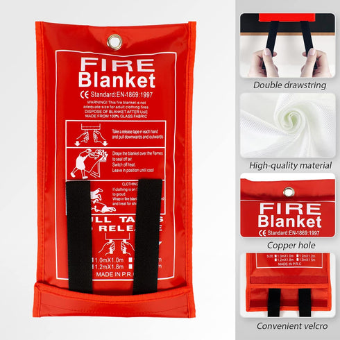 FLASLD Fire Blanket for Home and Kitchen, Fiberglass Fire Blankets Emergency for People, Flame Retardant Protection and Heat Insulation (3 ft x 3 ...