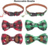 ADOGGYGO Christmas Dog Collar with Bow Tie Adjustable Dog Bowtie Collar Red Green Plaid Dog Christmas Collars for Small Medium Large Dogs Pets (X-...