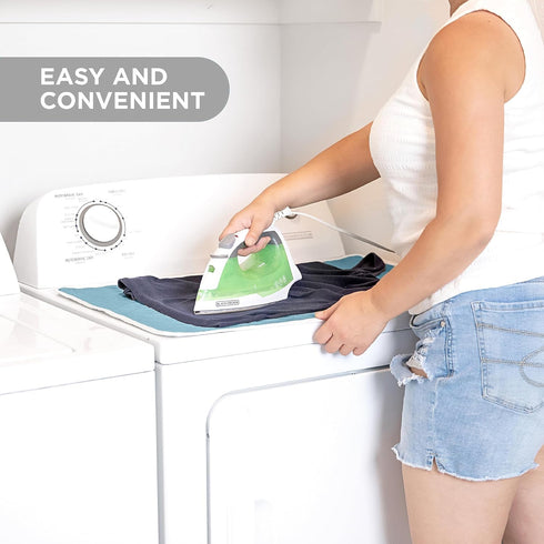 HOLDN’ STORAGE Ironing mat, Magnetic Laundry mat, 28.25” x 19”, Blue, Quilted, Washer and Dryer Countertop, Ironing pad...