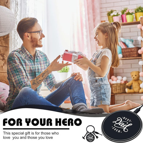 Christmas Father Gift Dad Gift from Son Daughter, Best Dad Ever Gift Included Wireless Phone Charger 15W Wireless Charging Pad Best Dad Ever Keych...
