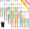 Crtiin 50 Pieces Plastic Beadable Pen Bulk Bead Ballpoint Pen Shaft Black Ink Beaded Pens with 50 Refills for DIY Making Gift Kids Students Office...