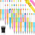 Crtiin 50 Pieces Plastic Beadable Pen Bulk Bead Ballpoint Pen Shaft Black Ink Beaded Pens with 50 Refills for DIY Making Gift Kids Students Office...