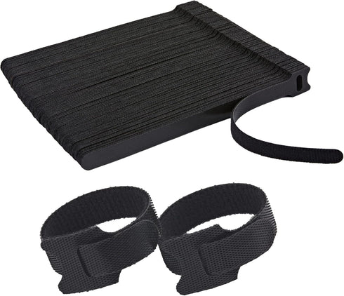 100 PCS Reusable Cable Ties with Hook and Loop, Multi-purpose Adjustable 8 Inch Cable Management Wire Ties Cable Straps for Organizing Home, Offic...