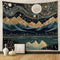 Tapzen Mountain Forest Tapestry Boho Landscape Moon Stars Tapestry for Bedroom Aesthetic Nature Tapestry Wall Hanging Trees Wall Tapestry for Bedr...