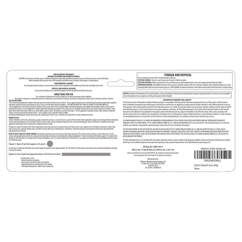 Harris Roach Gel, Ready to Use Cockroach Killer for Indoor and Outdoors, Extra Large Size 60g...