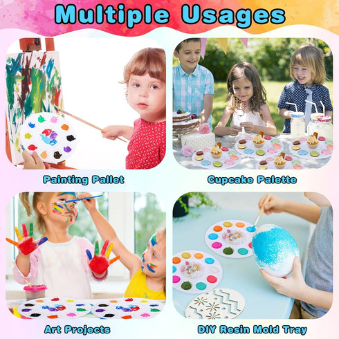 36Pcs Paint Tray Palettes,Plastic Paint Pallet,Round Plastic Palette with 10 Wells,Washable Paint Palette for Kids Adult Student DIY Craft Art Pai...