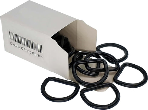CISONE Metal D Ring Buckle Nickel Plated 1" Inside Diameter Pack of 20 (Black)...