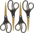 Westcott 55848 8-Inch Titanium-Bonded Scissors For Office and Home, Black/Gold, 4 Pack...