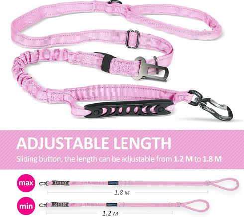 IOKHEIRA Dog Leash, Dog Leash for Large Dogs, Multifunctional Dog Leashes for Medium Dogs, Adjustable Dog Leash with Car Seatbelt, 4-6 FT Strong B...