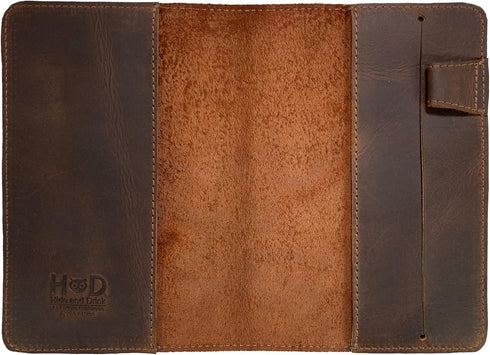 Hide & Drink, Rustic Cover for Leuchtturm A6 Hardcover Notebook (3.6 x 5.9 in. Notebook Not Included) Full Grain Leather, Handmade, Bourbon Brown...
