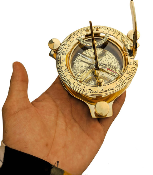 Sundial Compass Solid Brass Sun Dial...