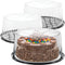 9" Plastic Disposable Cake Containers Carriers with Dome Lids and Cake Boards | 3 Round Cake Carriers for Transport | Clear Bundt Cake Boxes/Cover...