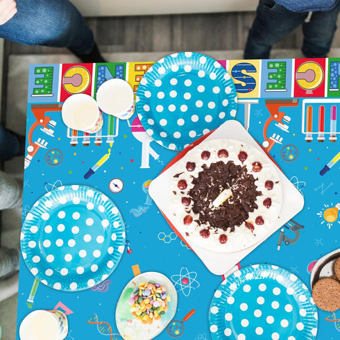 4 PCS Science Party Tablecloth Decorations Mad Scientist Theme Birthday Party Supplies Science Party Tablecloth Rectangular ?51 x 86in Laboratory ...