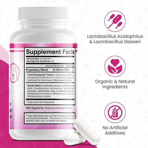 Perfect Yoni Female Vaginal Probiotics - 60 Capsules of Probiotics for Women with Lactobacillus Acidophilus & Lactobacillus Gasseri, Organic Women...