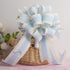 MEEDEE Blue and White Stripe Ribbon Blue White Ribbon Blue Wired Ribbon 2.5 Inch Light Blue Burlap Ribbon with Ivory Stripe Edge Blue Wired Christ...