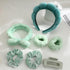 7Pcs Spa Headband and Wristband Set, Face Wash Headband Makeup Skincare Headband Wrist Bands Thick Puffy Sponge Bubble Headband Wrist Scrunchies C...