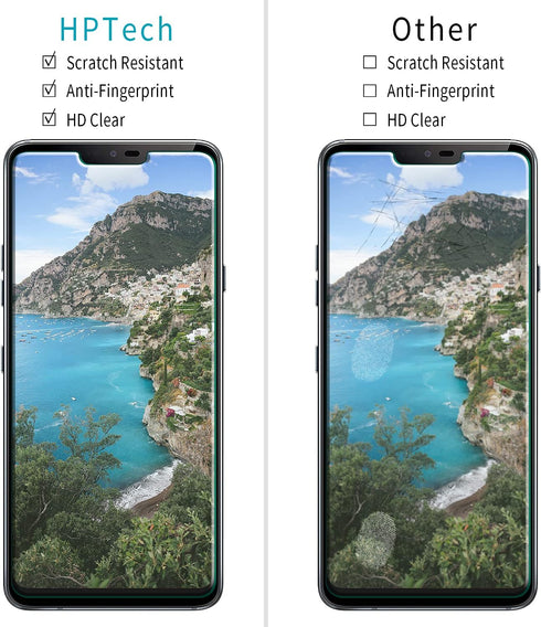 HPTech 2-Pack Compatible for LG G7 ThinQ Screen Protector Tempered Glass, 9H Hardness, Bubble Free, Case Friendly...