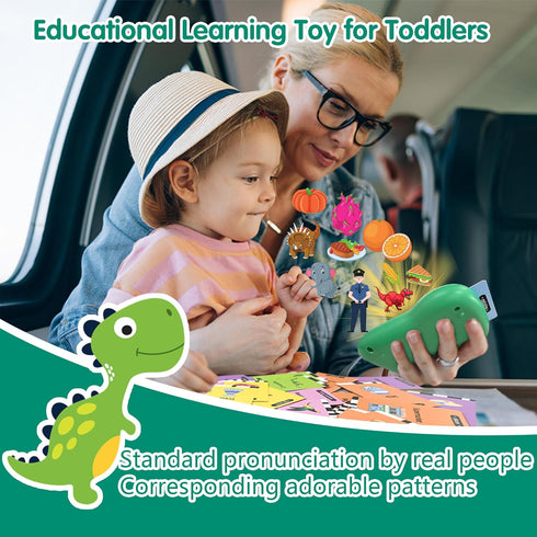 Talking Flash Cards for Toddlers, JONZOO Dino Speech Therapy Toys for Toddlers 1-3 Autism Sensory Toys 234 Sight Word Montessori Learning Toys Gif...