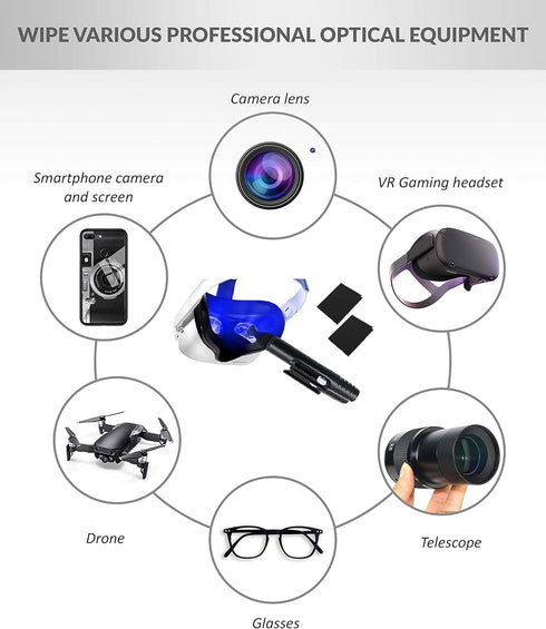 Kit for Cleaning Virtual Reality Accessories Compatible with Meta Quest 3 Oculus Quest 2 Vision Pro, Optical Lens Dust | Lens Cleaning Pen + 2 Mic...