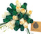 St. Patrick's Day Green and White Flower Bouquet Closed Bud Roses (2 Dozen)...