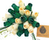 St. Patrick's Day Green and White Flower Bouquet Closed Bud Roses (2 Dozen)...