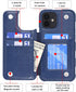 Arae Compatible for iPhone 12 Case and iPhone 12 Pro Case with Card Holder - Wallet Case with PU Leather Card Pockets Back Flip Cover for iPhone 1...