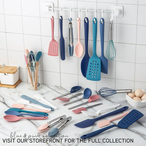 Cook with Color MINI Silicone Cooking Utensils, 5 Pc MINI Kitchen Utensil Set, Easy to Clean Silicone Kitchen Utensils, Cooking Utensils for Nonst...
