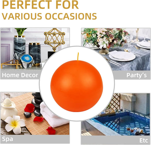 Zest Candle 2-Piece Ball Candles, 4-Inch, Orange...
