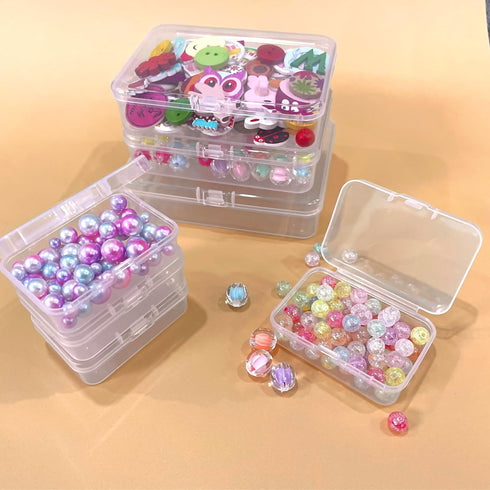 16pcs Small Plastic Boxes with Lids Clear Storage Containers Small Beads Organizer for Collecting Small Items, Jewelry, Game Pieces, 3 Sizes...