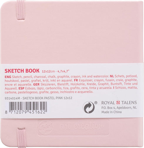 Royal Talens T9314-014M 441750 Talens Art Creation Sketchbook, Drawing Notebook, 4.7 x 4.7 inches (12 x 12 cm), Pastel Pink...