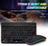 Ultra-Slim Bluetooth Keyboard and Mouse Portable Mini Wireless Keyboard Rechargeable 7-Color Backlit for Apple iPad iPhone Samsung Tablet iPhone S...