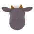 NoJo Plush Fleece Grey & White Cow Head Wall Decor, Charcoal, White, Peach...