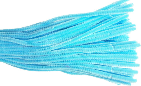 Carykon Super Fuzzy Chenille Stems Pipe Cleaners, Pack of 100 (Light Blue)...