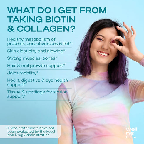 Biotin 10000mcg - Biotin Gummies for Hair Growth, Healthy Skin and Nails, Max Strength - Non-GMO and Gluten Free Biotin Vitamins - Biotin and Coll...