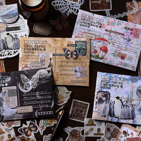 100 PCS Vintage Ephemera Pack Journaling Scrapbooking Supplies Scrapbook Sticker Paper Kit for Bullet Junk Journal Planners Collage Craft Notebook...