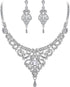 EVER FAITH Women's Austrian Crystal Art Deco Bridal Vase Flower Necklace Earrings Set...