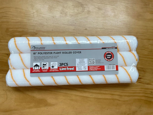 ROLLINGDOG 18" Paint Roller Covers - Large Paint Roller Sleeves for Ceiling,Wall,Floor,Decks Painting (Pack of 3,Polyester)...