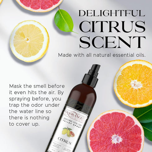 Before You Go Toilet Spray for Poop - 8 Oz Citrus Bathroom Freshener Long Lasting Toilet Deodorizer Poop Spray - Poo Spray Odor Eliminator - Trave...