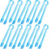 10 Pcs Plastic Buffet Serving Tongs, Clear Blue Kitchen Tongs Mini Serving Utensil Tongs for Food Ice Salad Buffet Barbecue Cookies, 6.3 Inches...