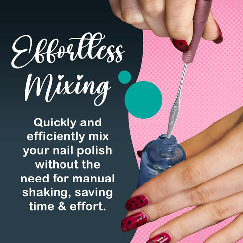 SLinnovation Nail Polish Mixer, 3/32'' Mixing Bit Gel Nail Polish Shaker, Acrylic Paint Nail Art Tools for Fingernail Painting, Manicure & Pedicur...