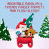 KIDS PREFERRED Christmas Rudolph The Red-Nosed Reindeer Finger Puppet Playset with Sleigh, 5 Pieces, Christmas Stuffed Animal Plush Toys, Finger H...