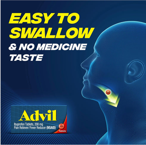 Advil Pain Reliever and Fever Reducer, Ibuprofen 200mg for Pain Relief - 24 Coated Tablets...