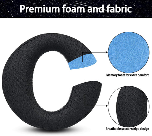 Earpads Replacement for Sony Playstation Pulse 3D Wireless Headset PS5, Ear Pads Cushions with Noise Isolation Foam (Black: (Breathing Fabric + Me...