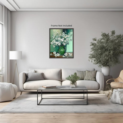 Posterizer 1 pcs-retro inspired oil painting style-delicate flowers in a vase 3-Floral & Botanical Art-Vintage Art-Gift for Art Lovers- unframed w...