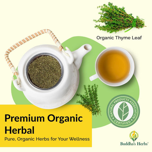 Organic Thyme Leaf Tea (Pack of 4, 88 Tea Bags) - Decaffeinated Healthy Tea for Digestive Support - Organic Herbal Tea Bags w/Natural Ingredients ...