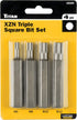 Titan 16164 1/2" Drive XZN Triple Square Bit Set, 4 Piece...