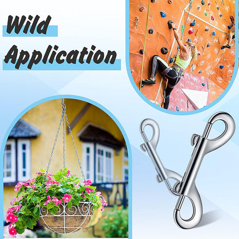 12 Pieces Double Ended Bolt Snaps Hook Zinc Alloy Double Trigger Clips Home Pet Accessory for Linking Dog Leash Collar Leash Key Chain Horse Tack ...