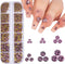 1 Box 12Grids Nail Art Sharp Bottomed Rhinestones 1660Pcs Nail Gems Light Purple Charms Gem Stones, with Storage Organizer Box/Size(1.6mm-4.6mm) f...
