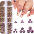 1 Box 12Grids Nail Art Sharp Bottomed Rhinestones 1660Pcs Nail Gems Light Purple Charms Gem Stones, with Storage Organizer Box/Size(1.6mm-4.6mm) f...