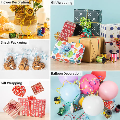 24 Pack Holiday Curling Ribbons for Valentines Decorations Crafts Bows Present Wrapping Florist Wedding Party Festival Art Craft Decor, 1/4 Inch a...